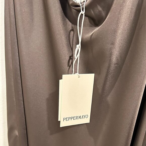 Peppermayo Satin Maxi Dress in Bronze Color Size S - Picture 9 of 14